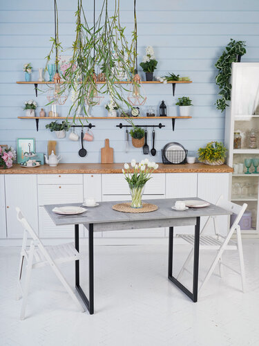 Изображение товара Стол кухонный обеденный раздвижной Триони, метрополитан, опоры металл, 110/140х68х75 см.