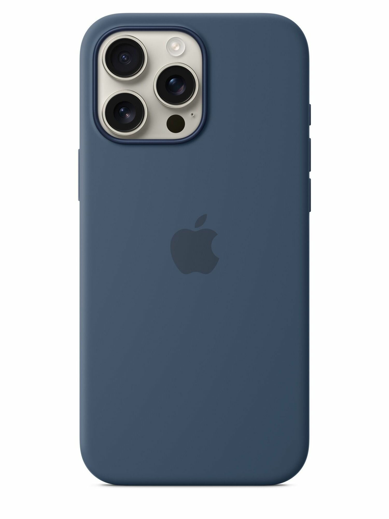 Чехол на айфон 16 про макс силиконовый с кнопкой для Camera Control и MagSafe / Silicone Case Denim для iPhone 16 Pro Max — фото 1