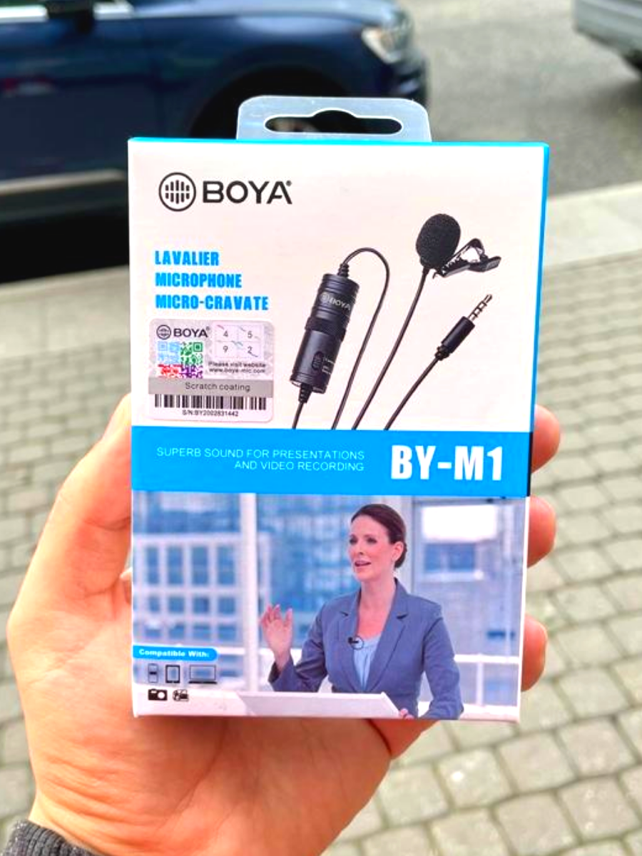 Петличный микрофон Boya BY-M1, для съёмки, с креплением на одежду — фото 1
