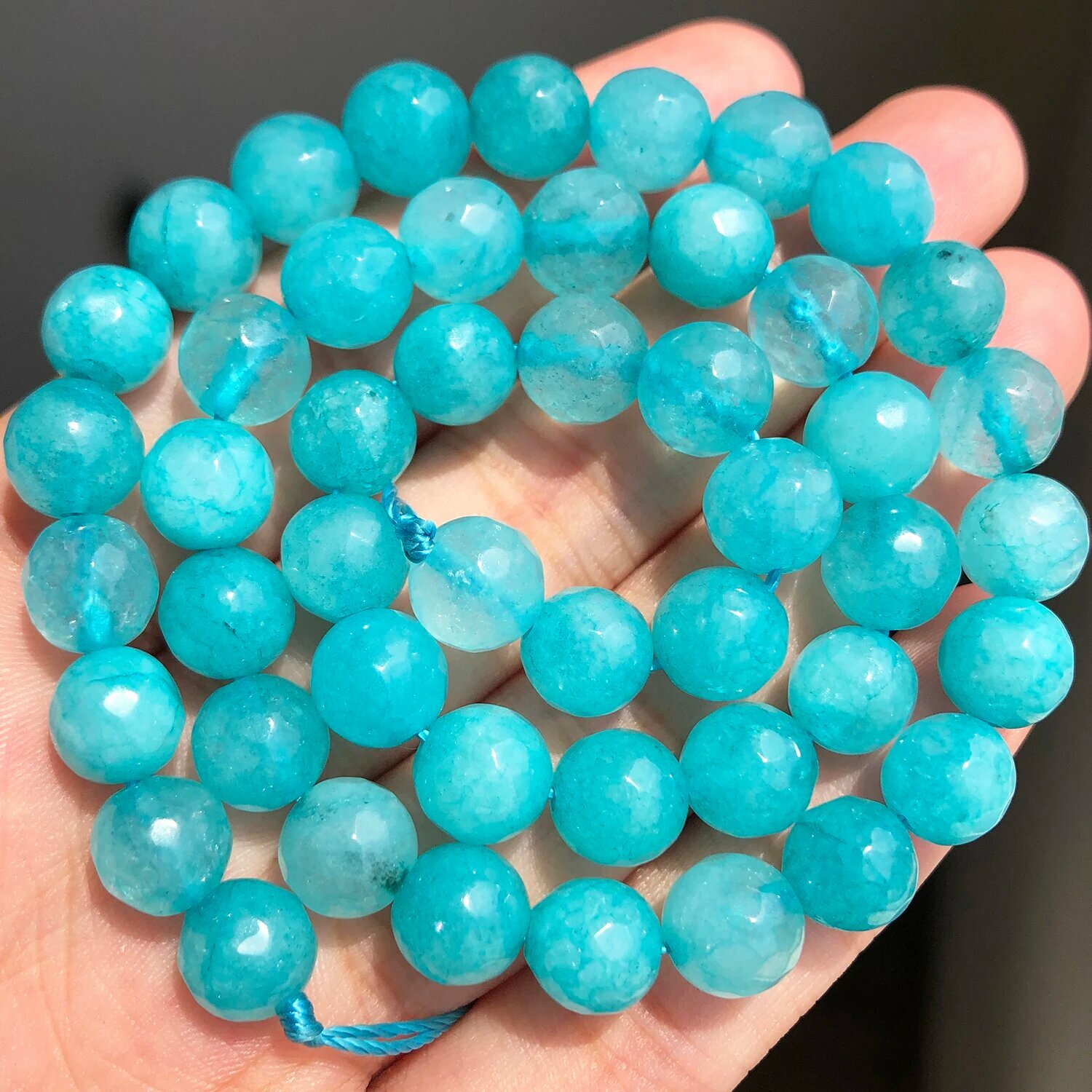 Бусины-разделители из халцедона xilitata 15 дюймов 4 6 8 10 12 6mm (approx 61pcs), Blue Chalcedony