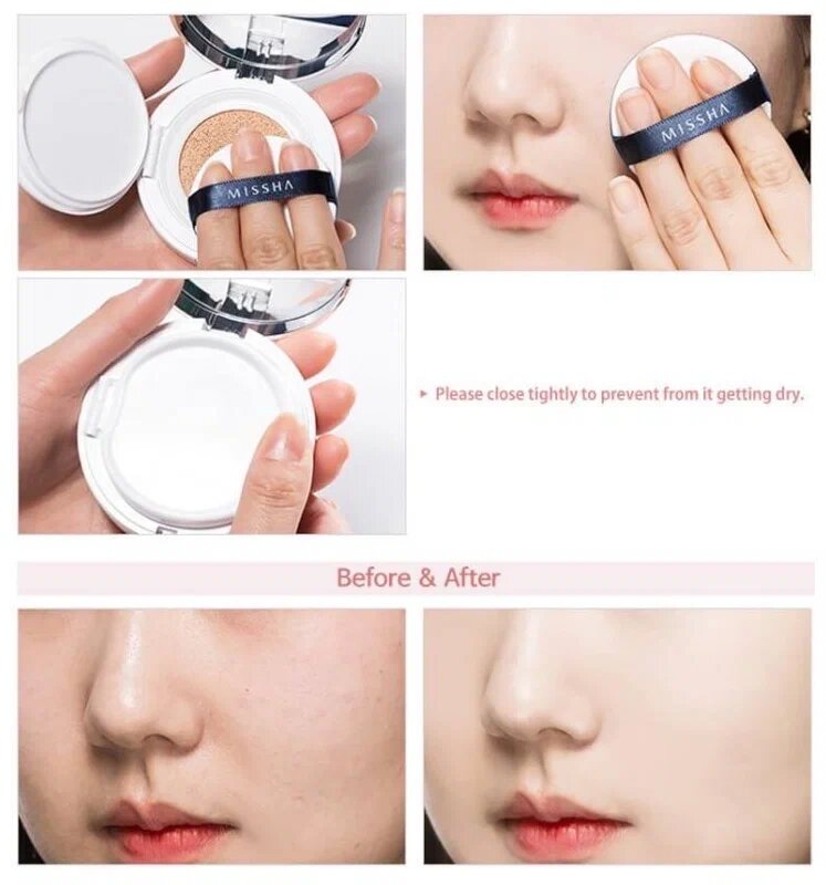 Увлажняющий тональный кушон Missha Magic Cushion Moist Up SPF50+ PA+++ 21 тон 15 г — фото 1