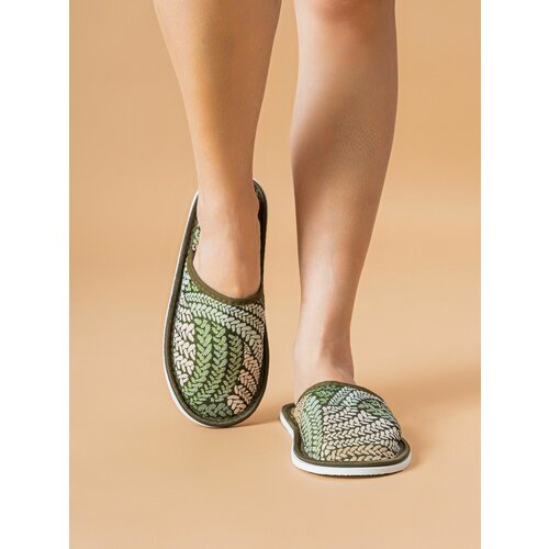 фото Тапочки ivshoes, размер 36-37, бежевый, зеленый, хаки