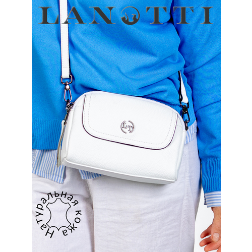 Сумка кросс-боди LANOTTI, фактура зернистая, коричневый