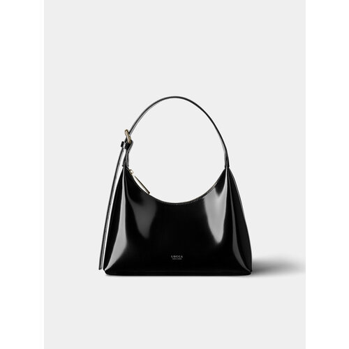 Сумка хобо LUCCA, фактура лаковая, гладкая, brown