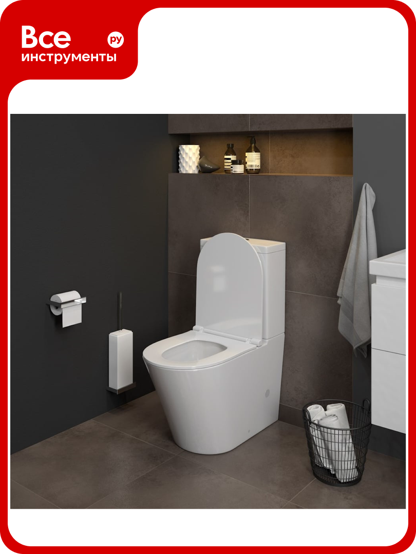 Напольный унитаз Teymi Solli безободковый сиденье микролифт T40203 ЦБ-00264841