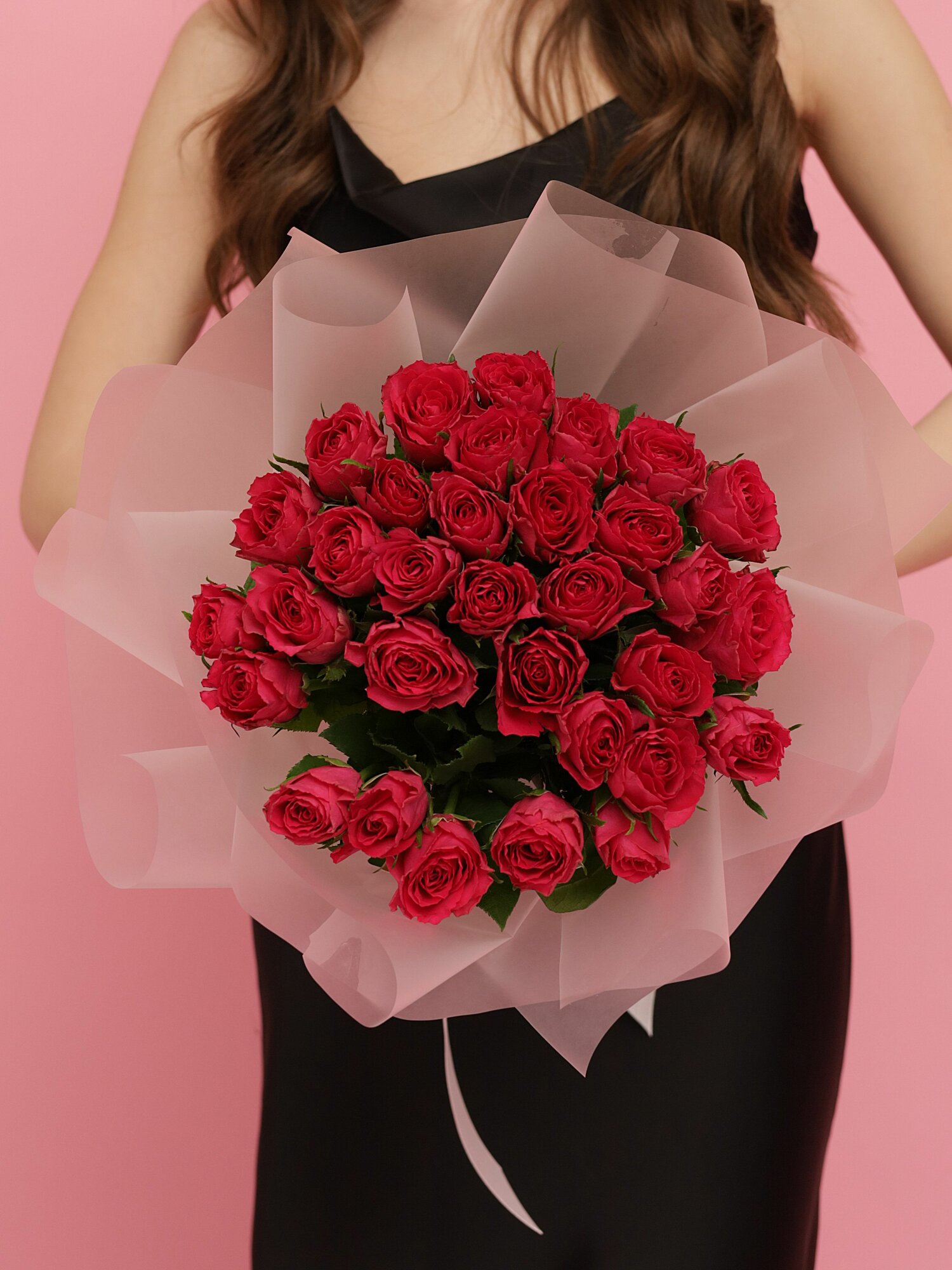 Букет из 31 розы Цвет Малиновая 40 см