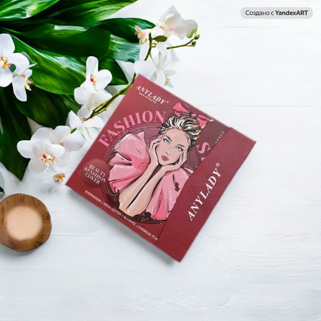 Тени для век ANYLADY в форме книги с кисточкой и румянами, матовый финиш — фото 1