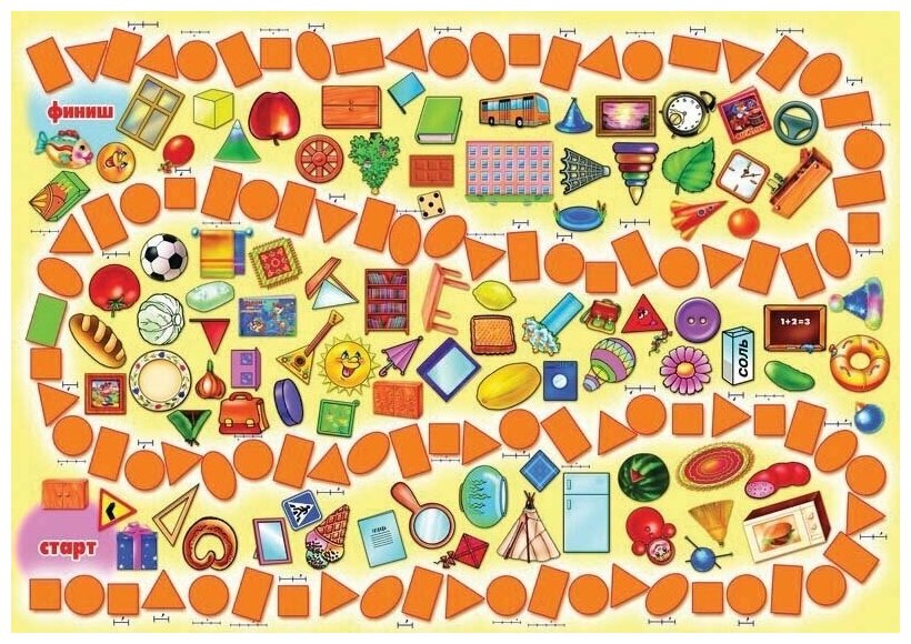 разноцветные кубики со словами на игровом поле вид сверху