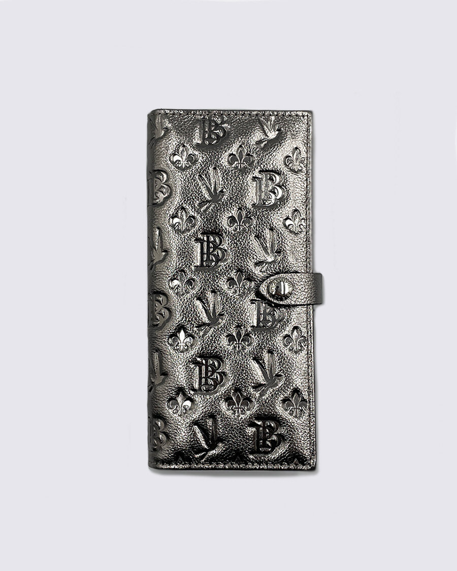 Портмоне Beautiful Birds, фактура тиснение, гладкая, серебряный, черный