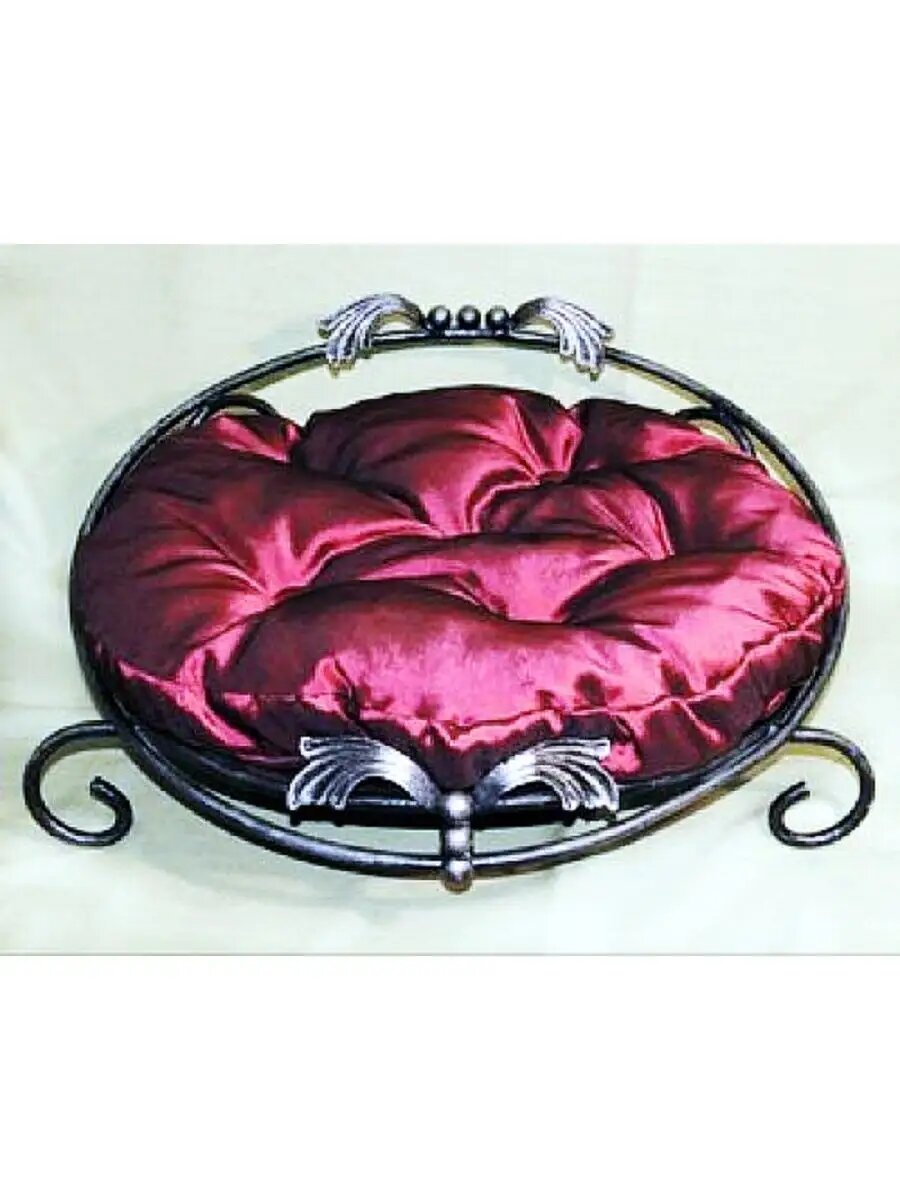 Лежанка для Кошек и Собак, Студия кованой мебели Нива, цвет античное серебро