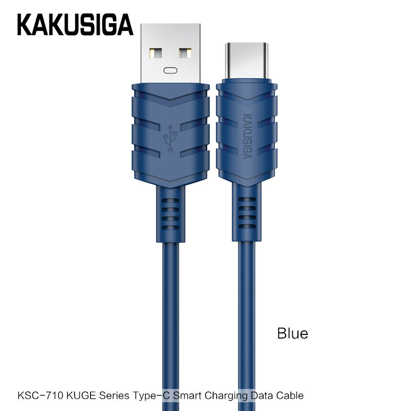 Кабель USB KAKUSIGA KSC-710, Type-C, 1м, быстрый заряд, синий