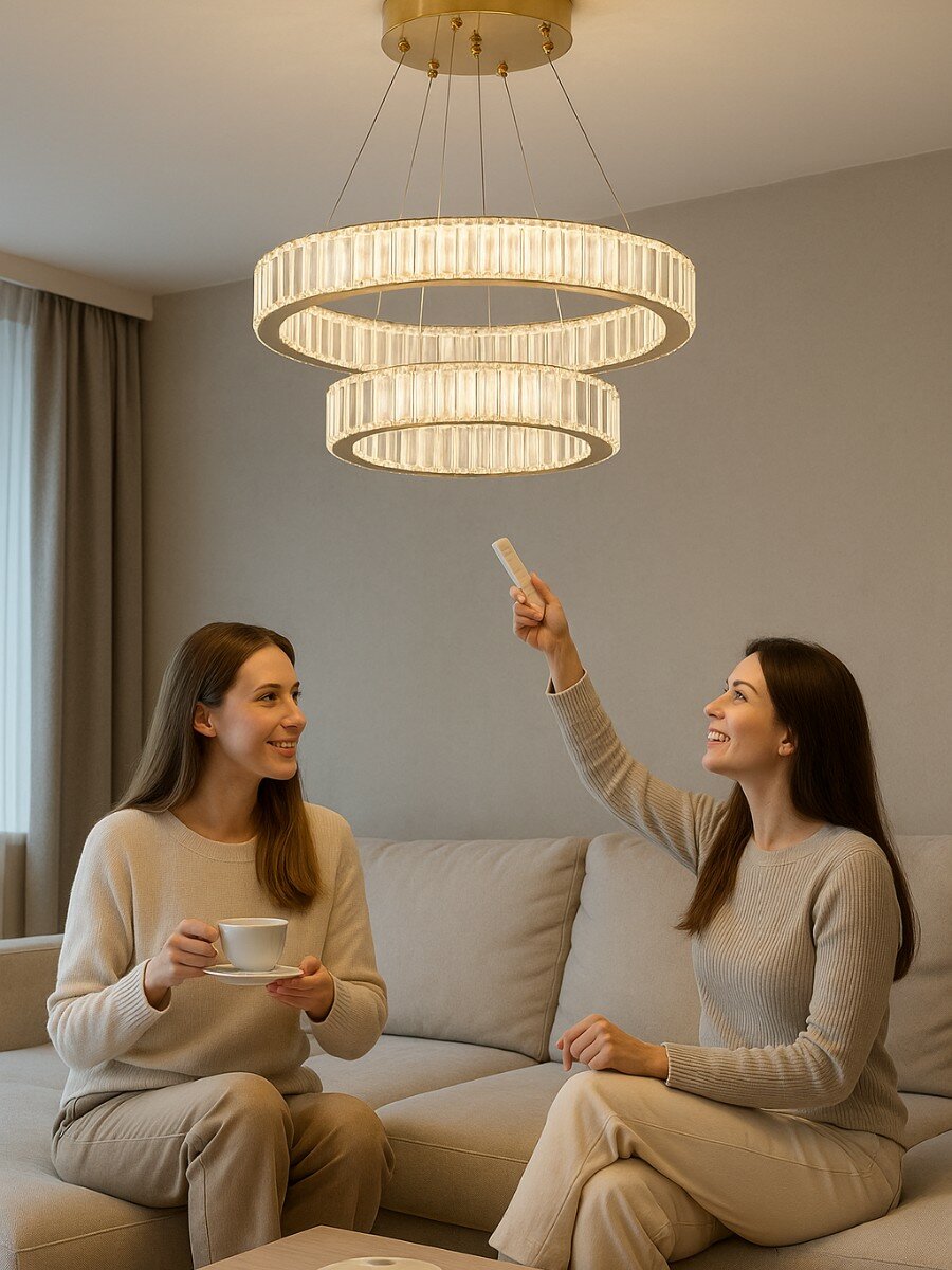 Люстра потолочная светодиодная LED диммируемая Sofitroom Подвесной светильник с пультом ДУ