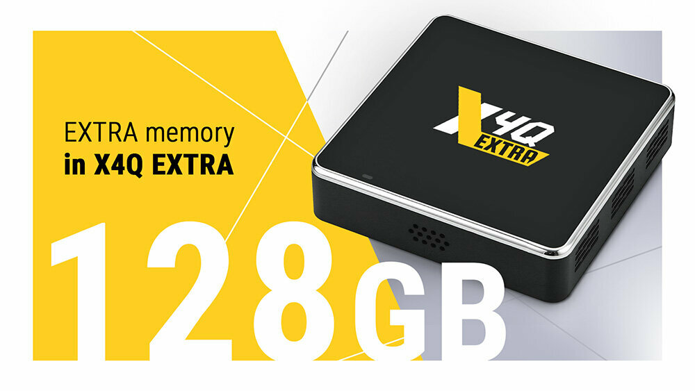 Смарт ТВ приставка Ugoos X4Q Extrra 4/128 Гб Amlogic S905X4-J Android 11.0 пульт c гироскопом и голосовым управлением — фото 1