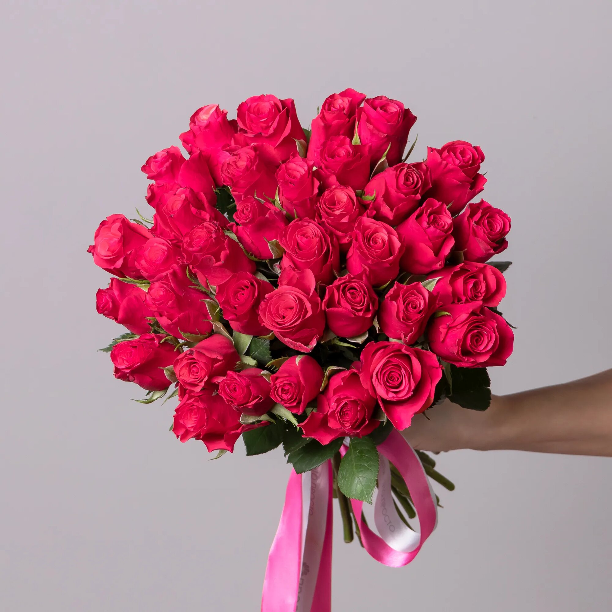 Букет из малиновых роз 35 шт Высота 40 см Премиум от "Простоцветы"
