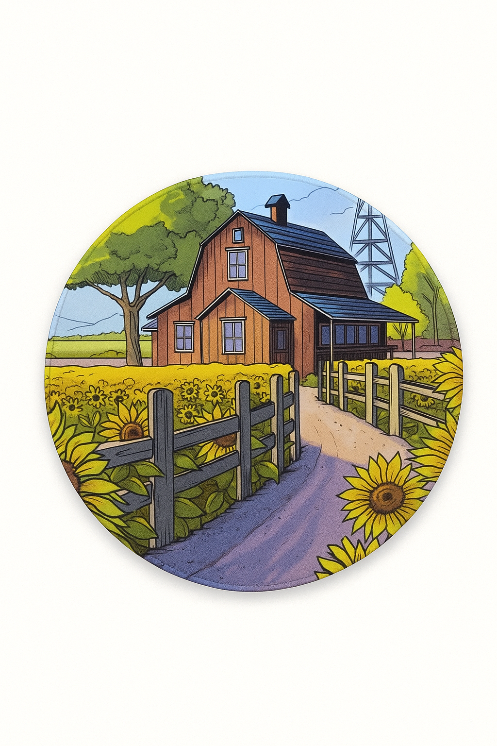 Коврик для мыши G7, 25см, с прошитыми краями, круглые узоры,