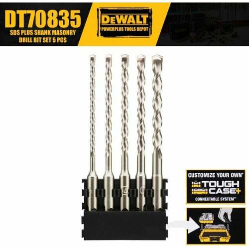 фото Набор сверл по бетону dewalt dt70835 с хвостовиком sds plus, 5 шт.