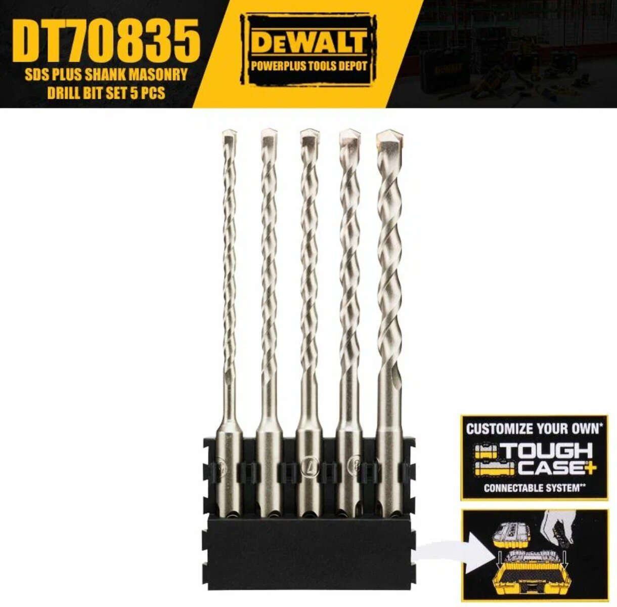 Набор сверл по бетону DEWALT DT70835 с хвостовиком SDS Plus 5 шт.