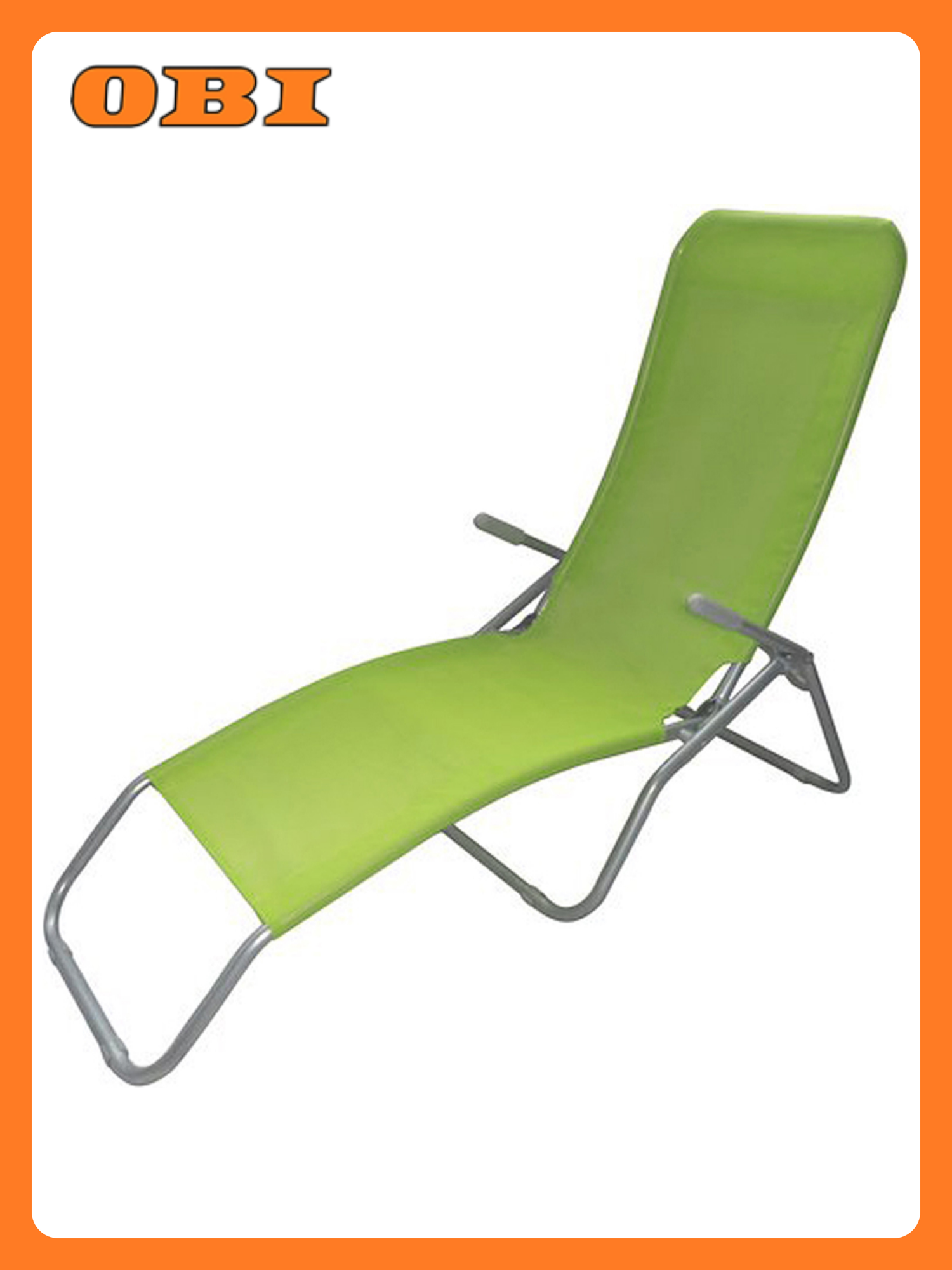 Шезлонг Tanguro складной зеленый металл текстиль с подставкой для ног 140х925х625 см
