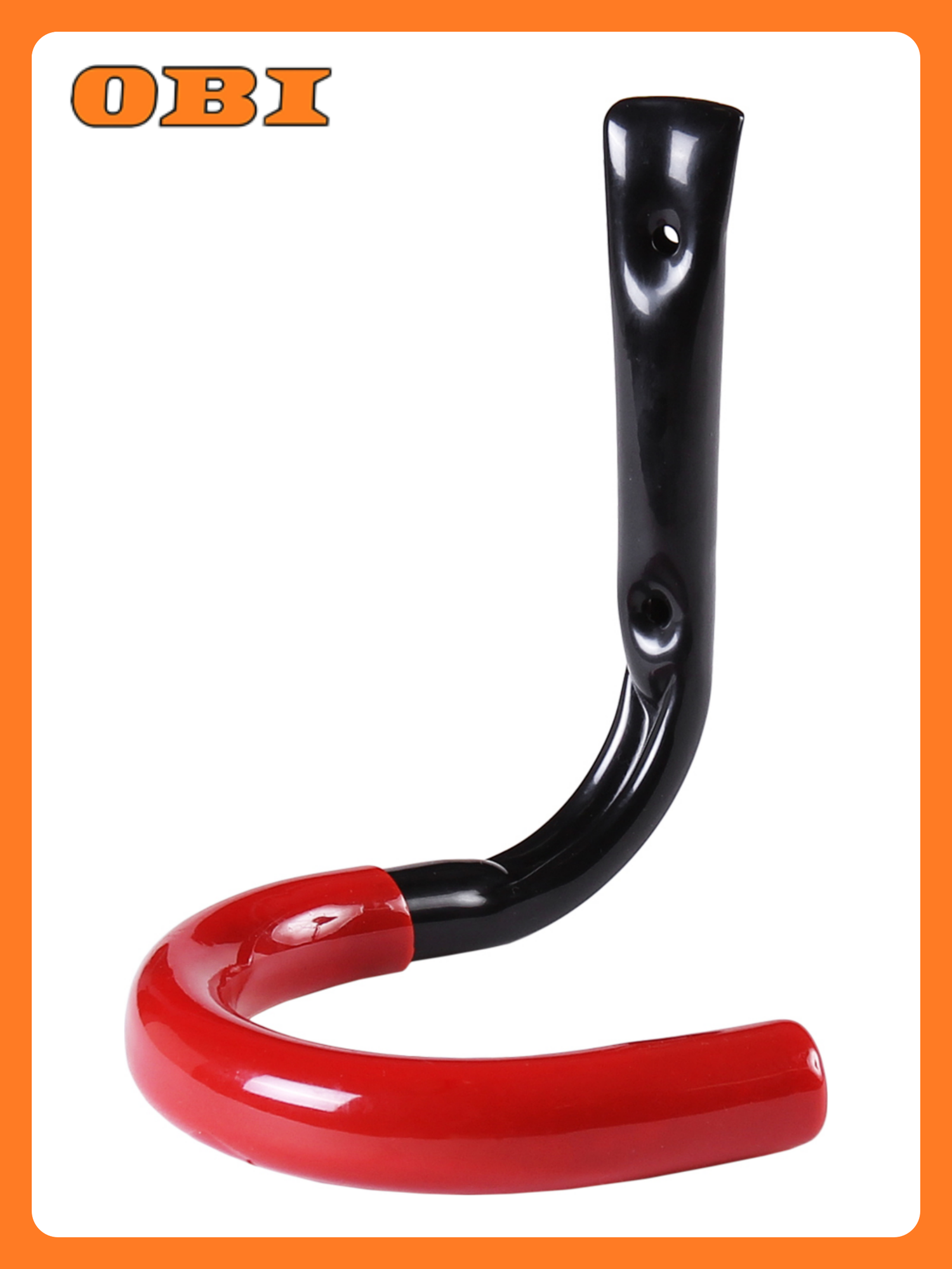 Крючок для велосипеда Larvij обрезиненный черный/красный 20см