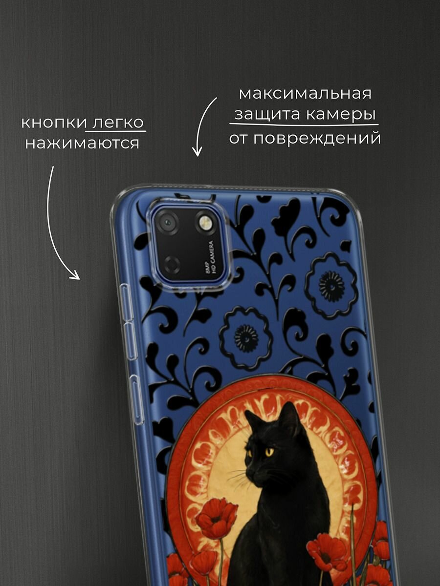 Чехол на Honor 9S/Huawei Y5p / Хонор 9S/Хуавей Y5p с принтом Кот в маках — фото 1
