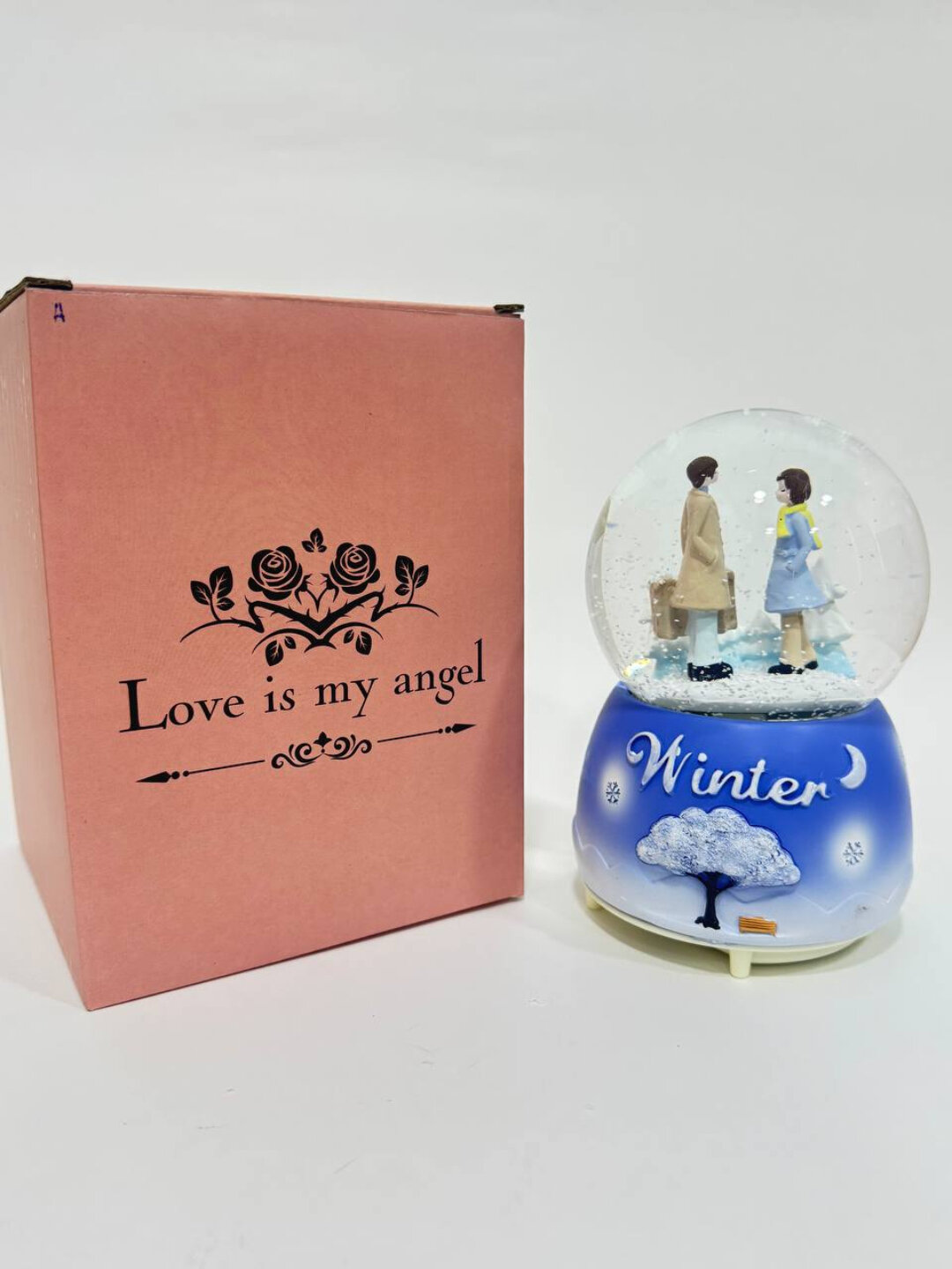 Музыкальный шар Giftmania 46-24, голубой, светодиодный, гипс, 25 см