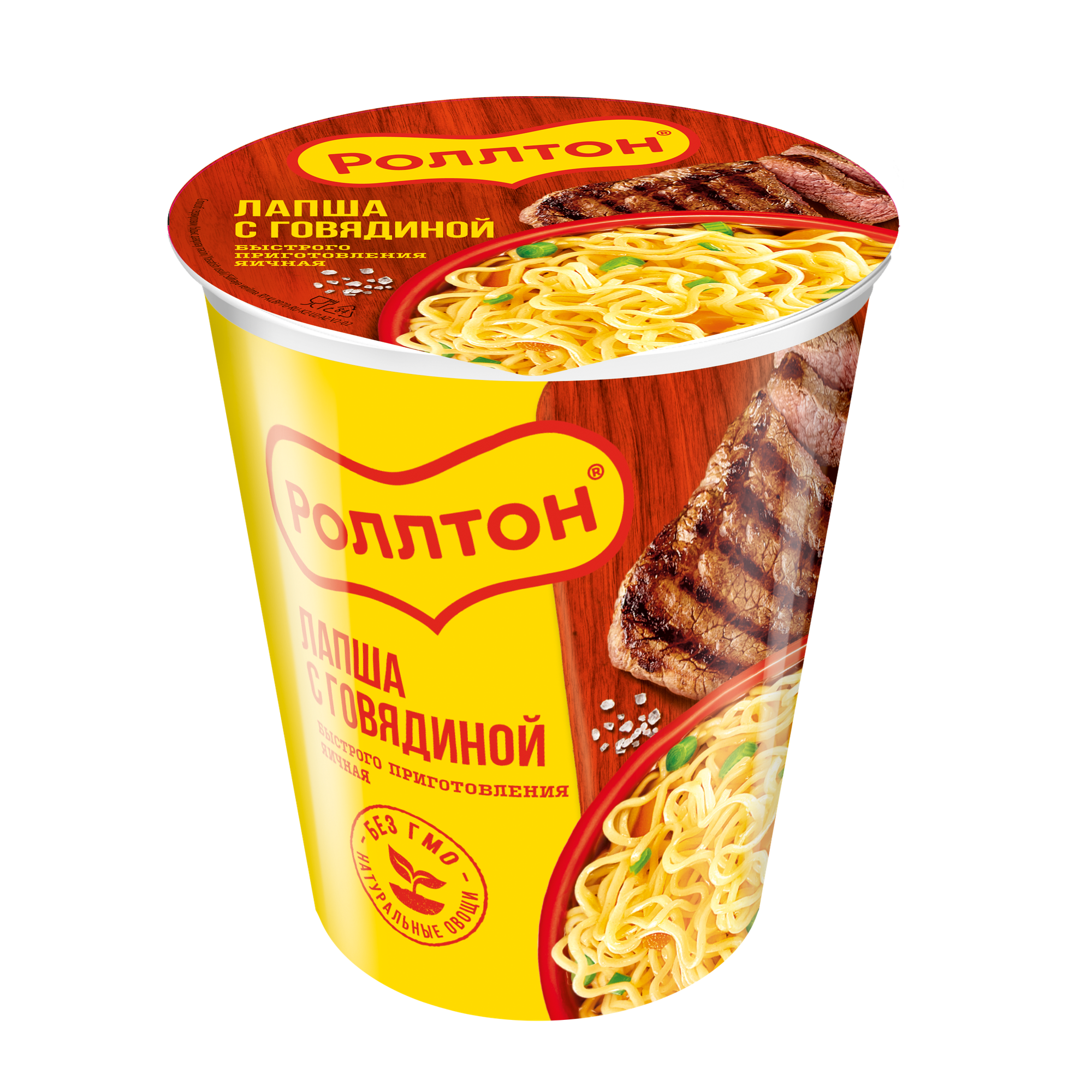 Rollton лапша быстрого приготовления с говядиной, 70 г