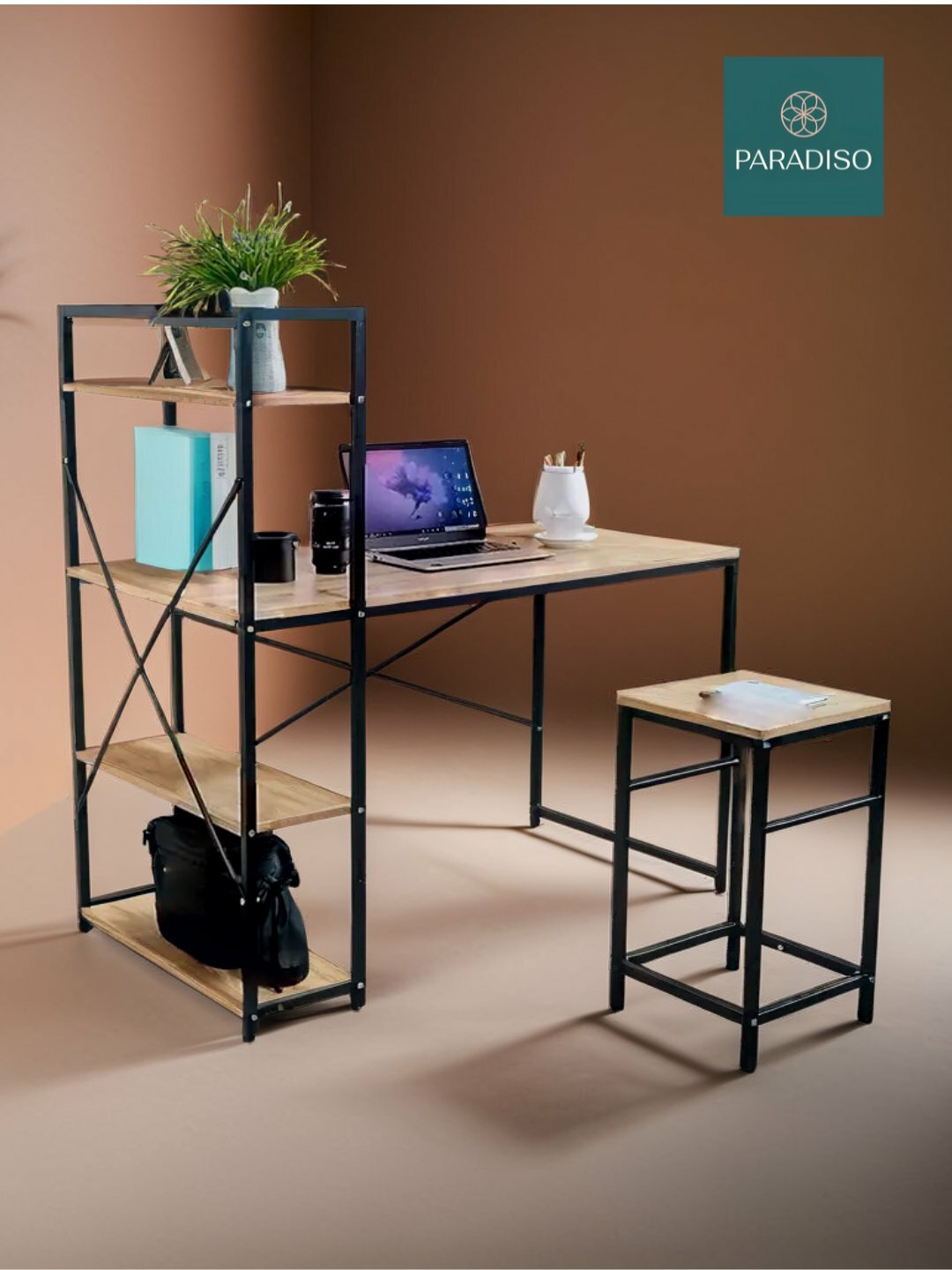 Письменный стол с полкой, для офиса, школы, компьютера , лофт — фото 1