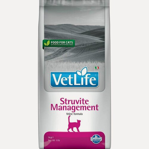 Изображение товара Farmina Vet Life Cat Struvite Management сухой корм для взрослых кошек при рецидивах МКБ струвитного типа 5 кг