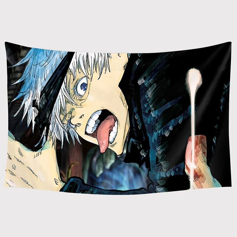 Джуджутсу домашнее висящее тканевое украшение кайнзен аниме фон настенная печать гобелен черная-синяя 100x70см