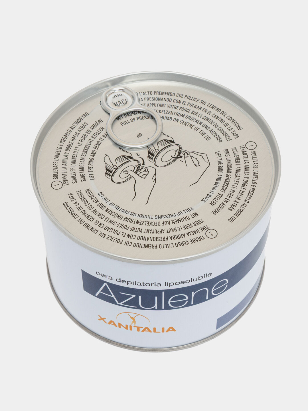 Воск для депиляции Xanitalia, в банке, 400мл, азуленовый, синий/белый — фото 1