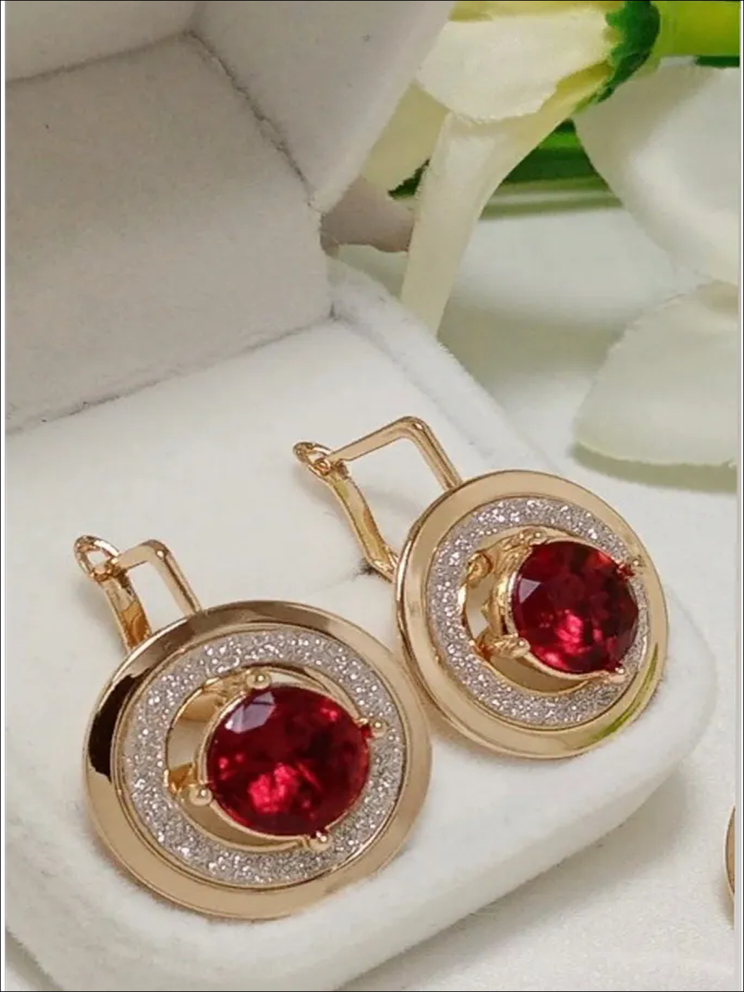 Комплект бижутерии: серьги, кольцо, размер кольца 18.5, золотистый — фото 1