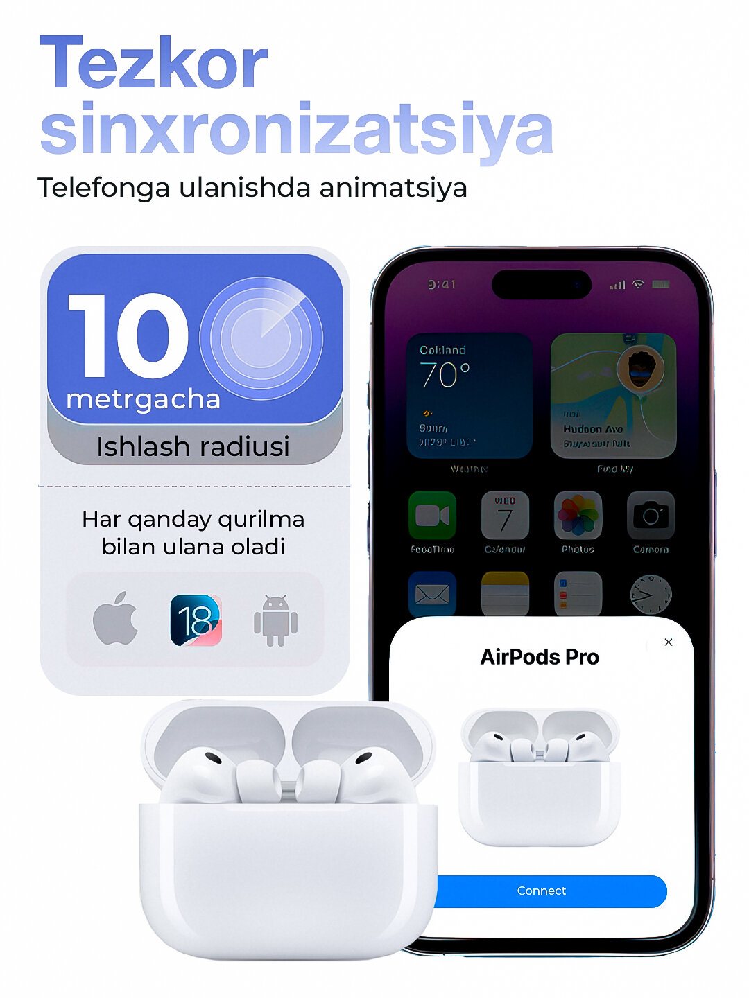 Pods pro 3 симсиз кулокчин, для Android и iPhone. — фото 1