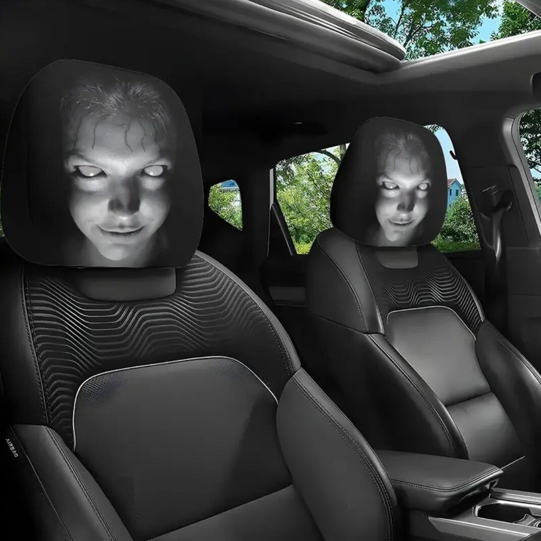 Забавные чехлы для подголовников авто, универсальные, 2шт