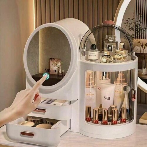 Изображение товара Органайзер для хранения косметики с зеркалом и подсветкой