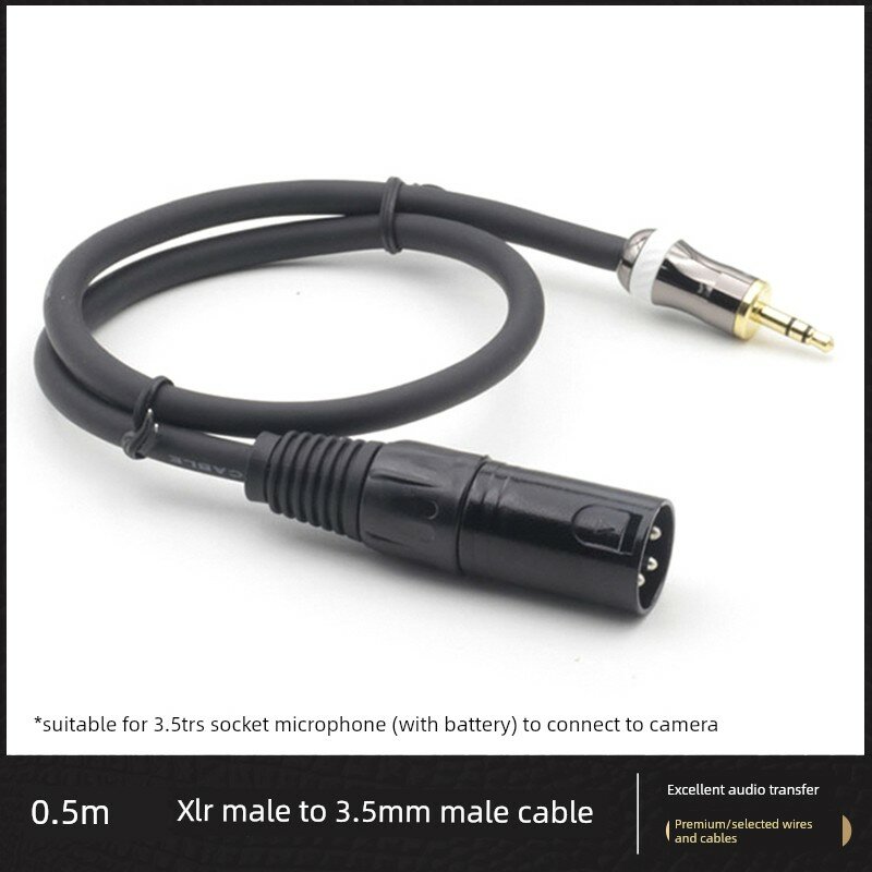 Совместимый с RODE Wireless GO II Кабель аудио XLR male на 3.5mm male 0.5м для камеры микрофон