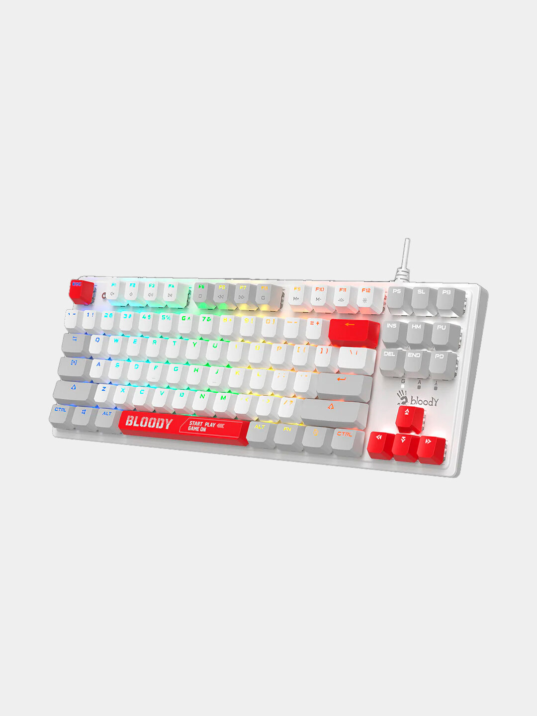 S-310N Bloody белая проводная механическая игровая клавиатура для профессионального гейминга и активной работы