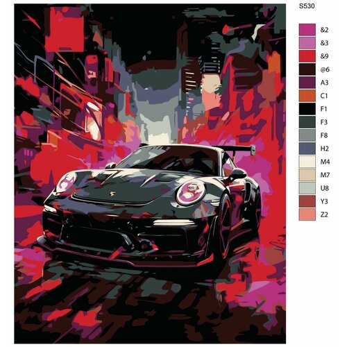 фото Картина по номерам s530 "спортивные машины. porsche (порше)" 60x80 см brushes-paints