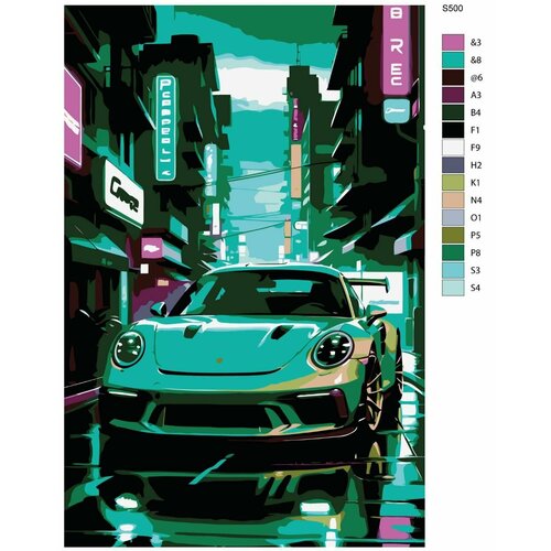 фото Картина по номерам s500 "спортивная гоночная машина" 40x60 см brushes-paints
