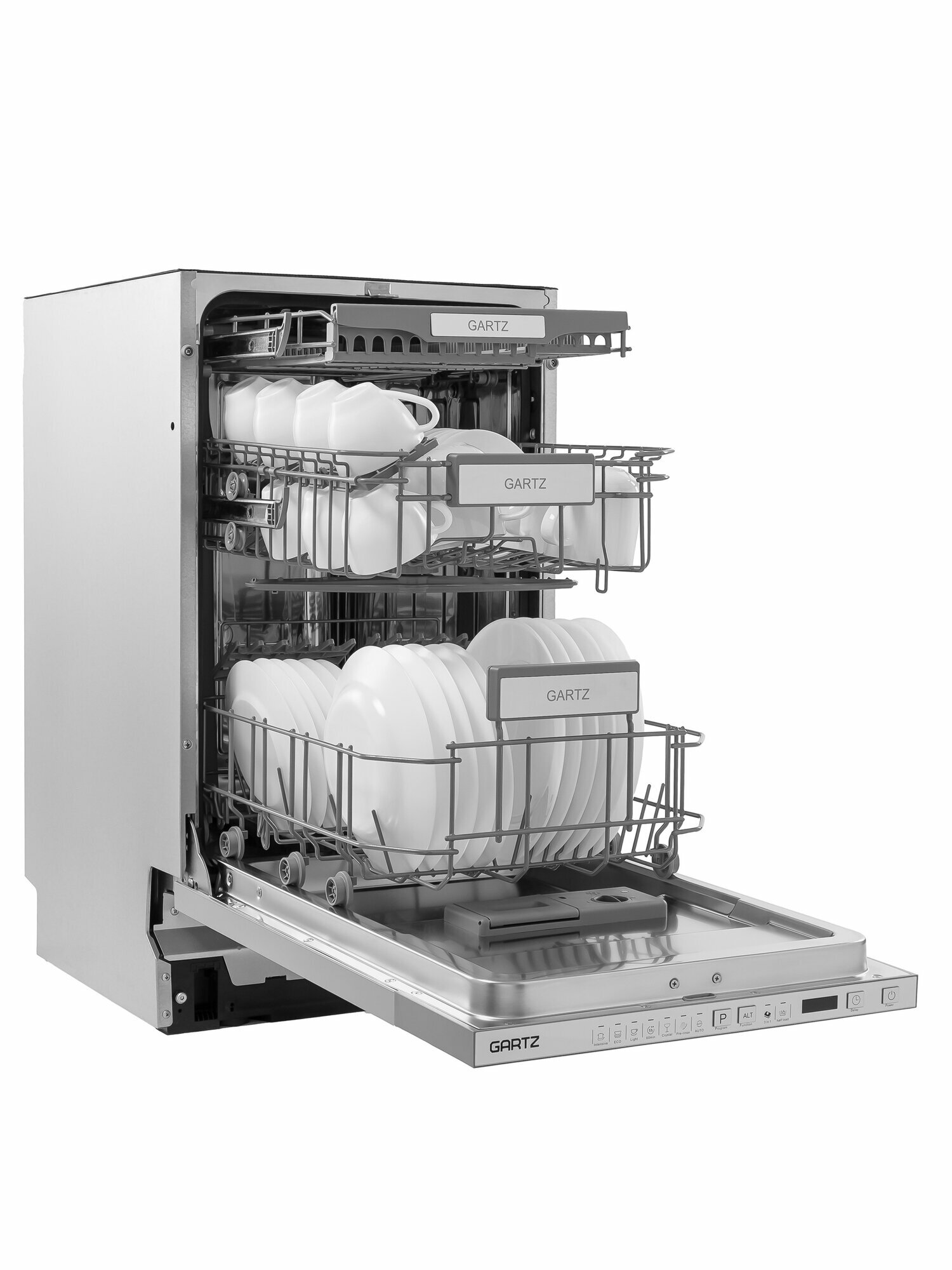 Встраиваемая посудомоечная машина Gartz DBB470G IQ-wash, 45см, 11 комплектов, защита от протечек Aqua-stop, серая