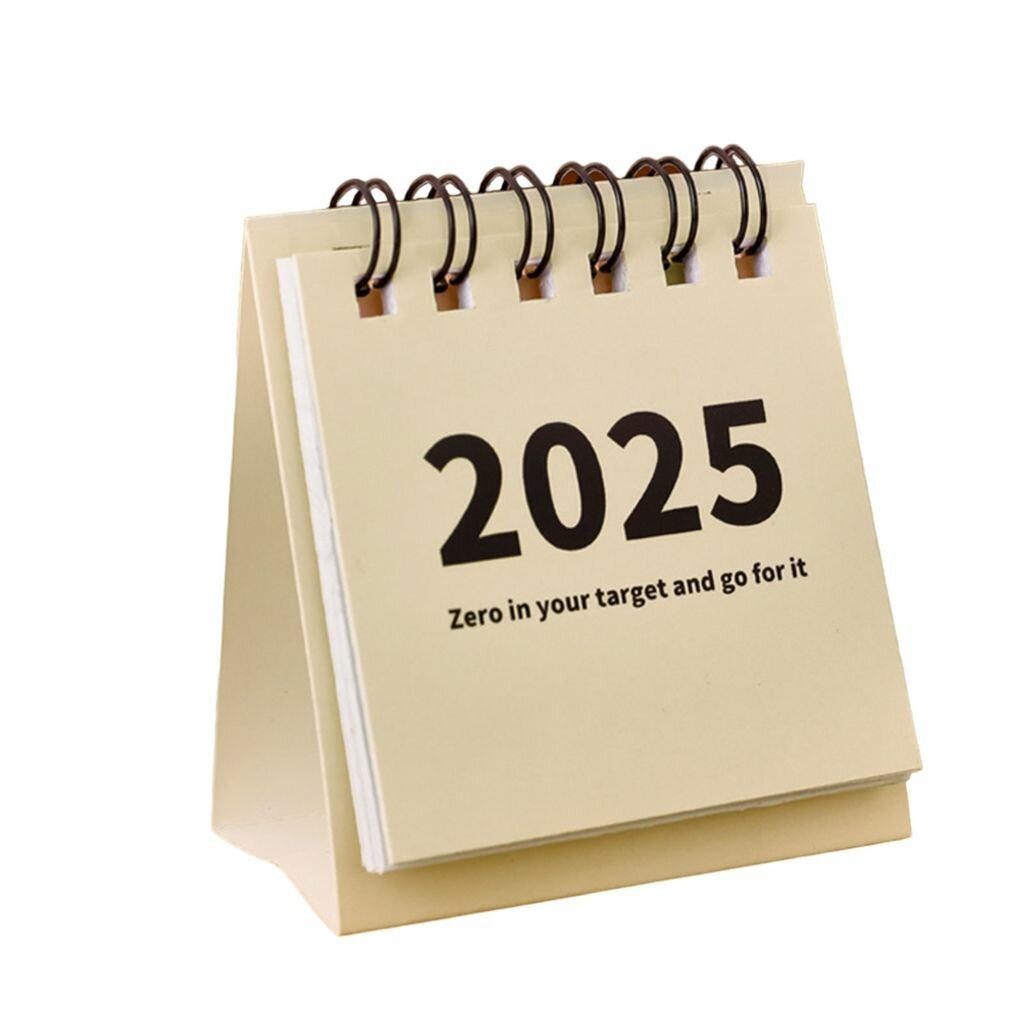 Набор из 10 простых настольных календарей на 2025 год. Ежемесячный календарь, планировщик расписания, удобный для переноски, планирование дома или офиса.