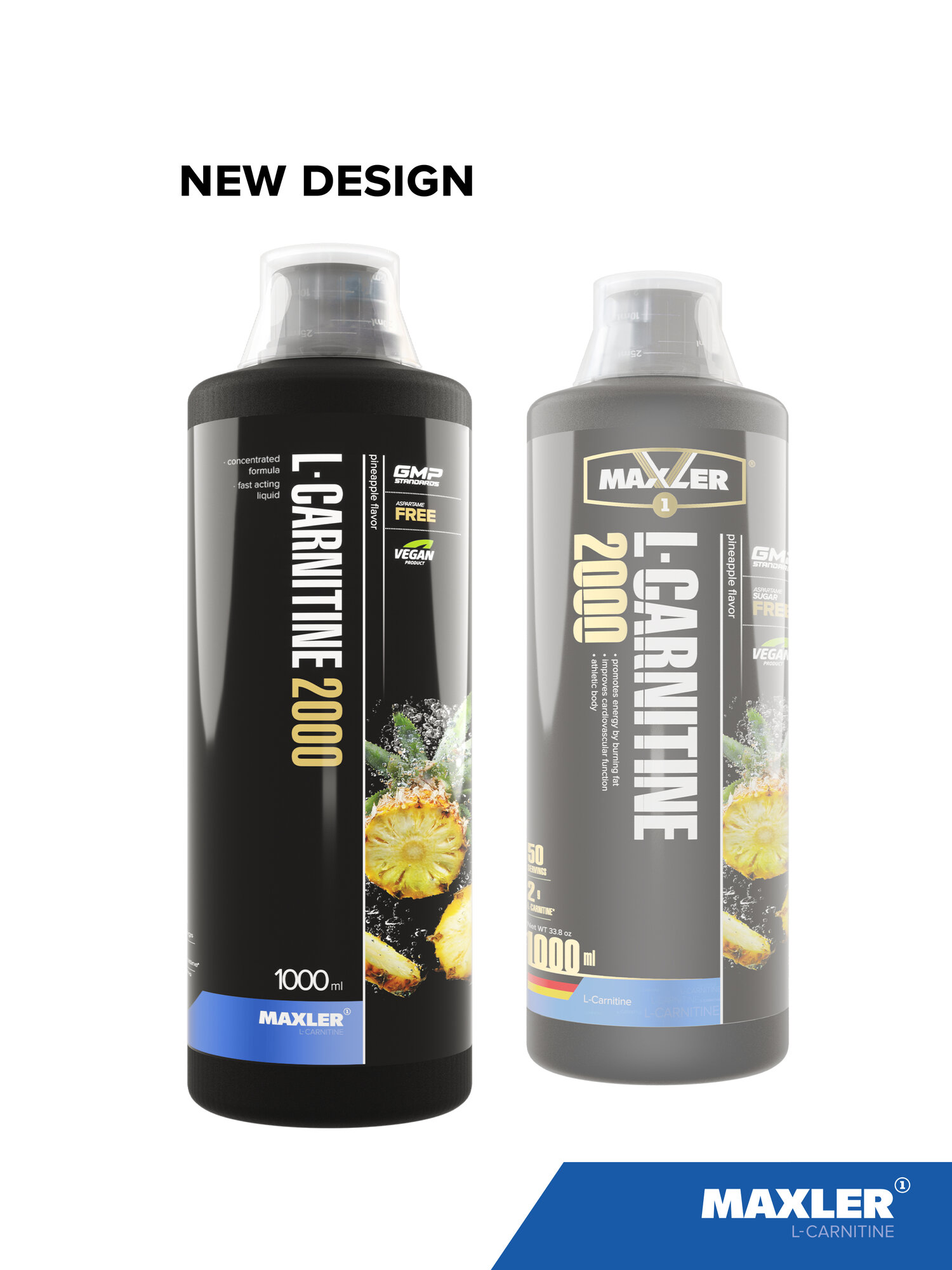 L-карнитин веганский Maxler L-Carnitine 2000 мг, 1000 мл - Ананас — фото 1