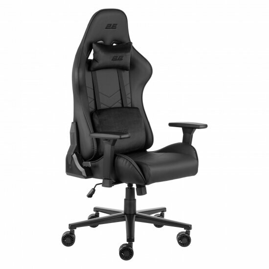 Игровое кресло 2E BUSHIDO Gaming Chair II, с газлифтом, обивка текстиль/флок, черное — фото 1