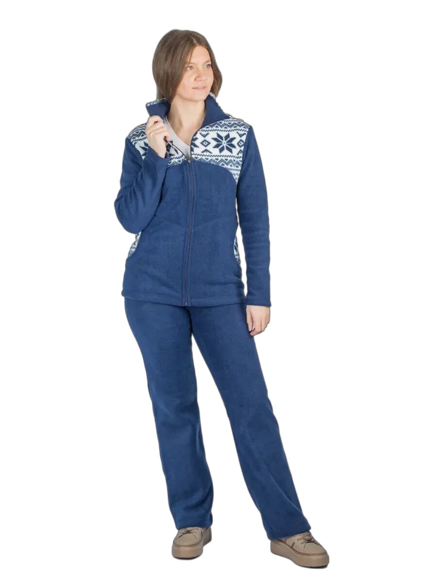 Флисовый костюм Вьюга Финские Снежинки синий с белым размер 48/170-176