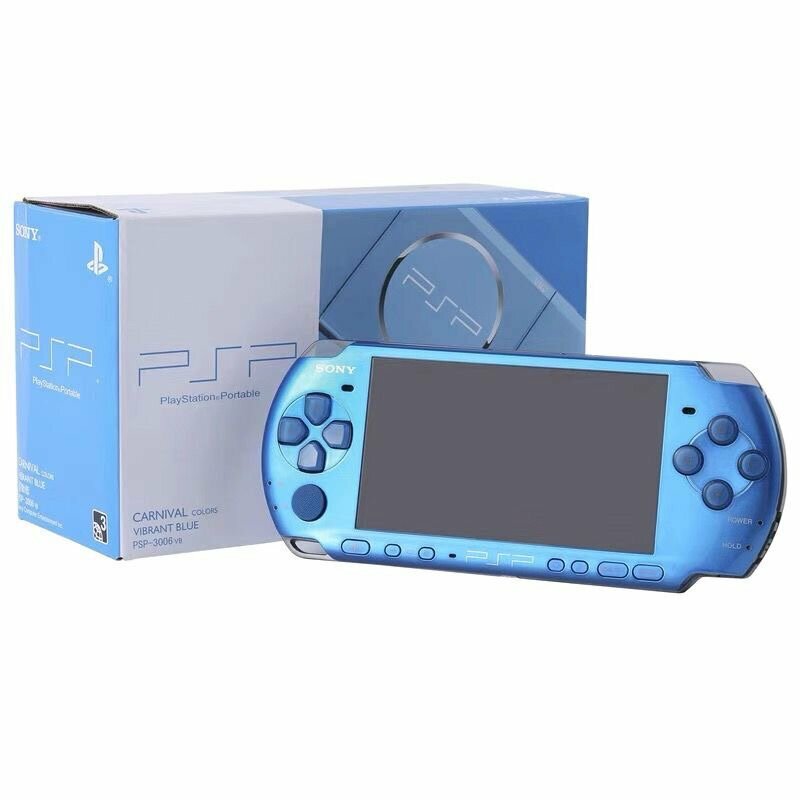 Портативная игровая консоль Sony PSP 3000/3006/3008, 32Gb, комплект, голубой（Полно игр）