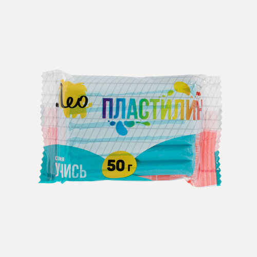 Изображение товара Лео Учись пластилин классический, группа 2 LNMC-50-YT26, 50 г в пакете, 1 цвет голубой/azure