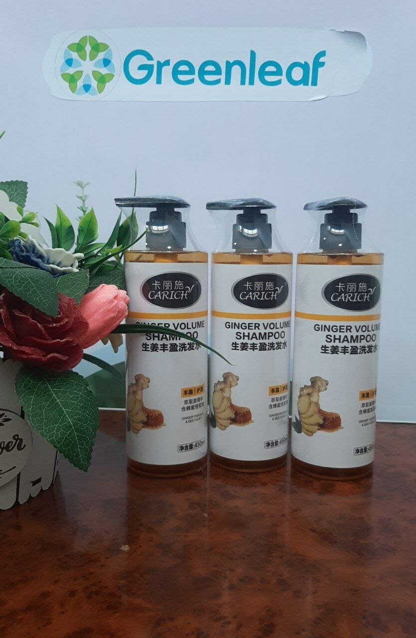 CARICH Шампунь с имбирём (жёлтый), 450 мл Для всех типов волос | Против выпадения | Укрепление, питание, блеск — фото 1