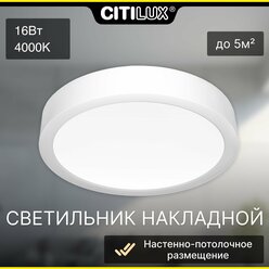 Светильник для дома накладной Citilux Галс CL5516N, цвет арматуры белый