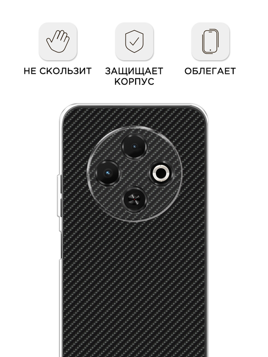 Чехол на Tecno Spark 30C / Текно Спарк 30C с принтом Черный карбон — фото 1