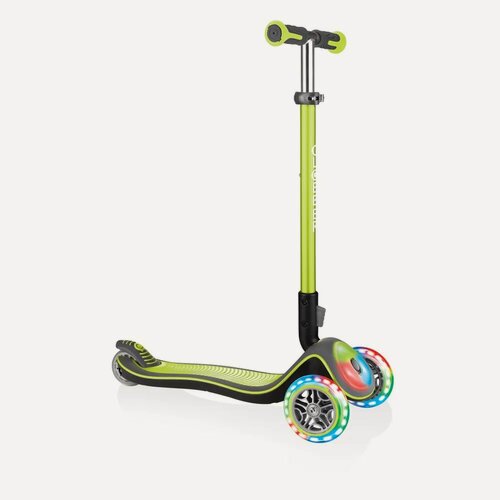 Изображение товара Детский самокат Globber "Elite Deluxe Flash Lights", 3 колеса, складной, зеленый
