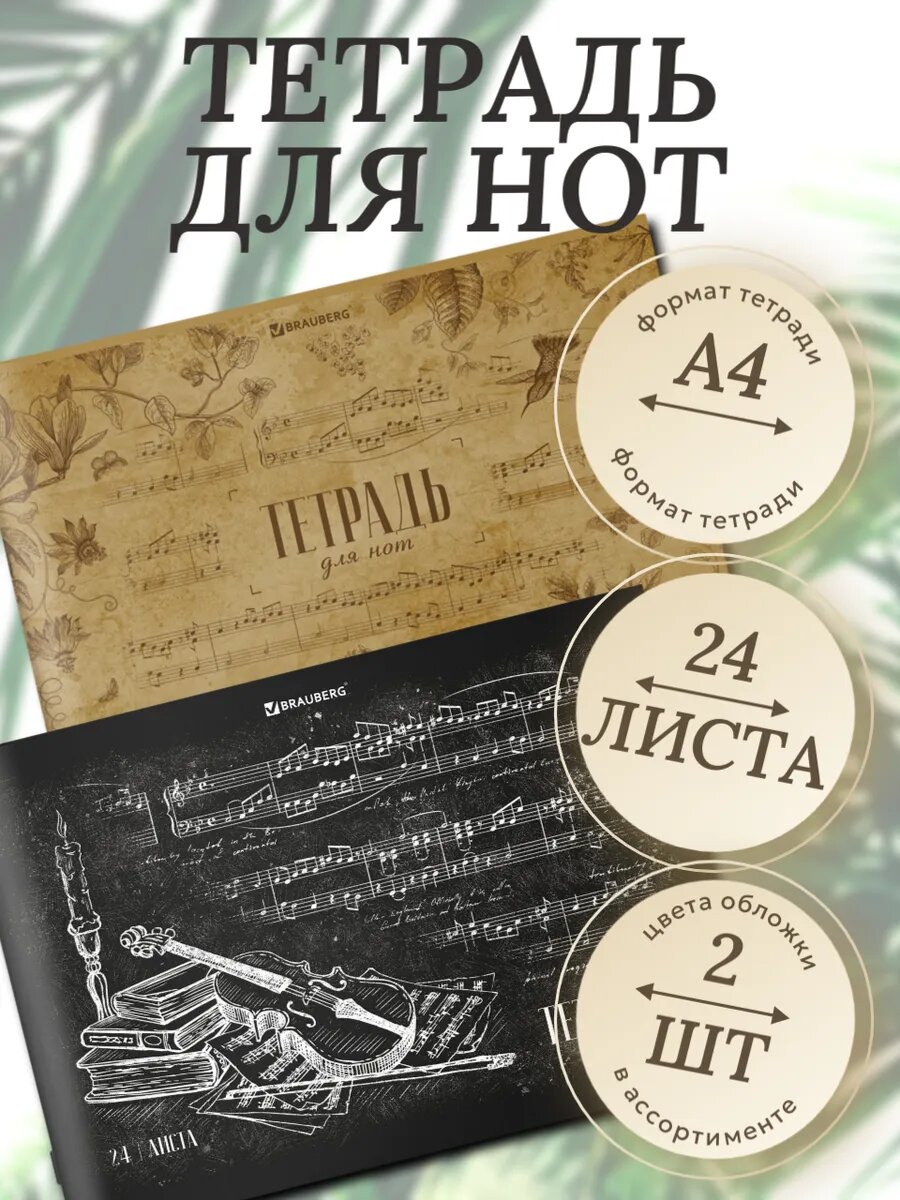 Тетрадь для нот А4 набор из 2 шт